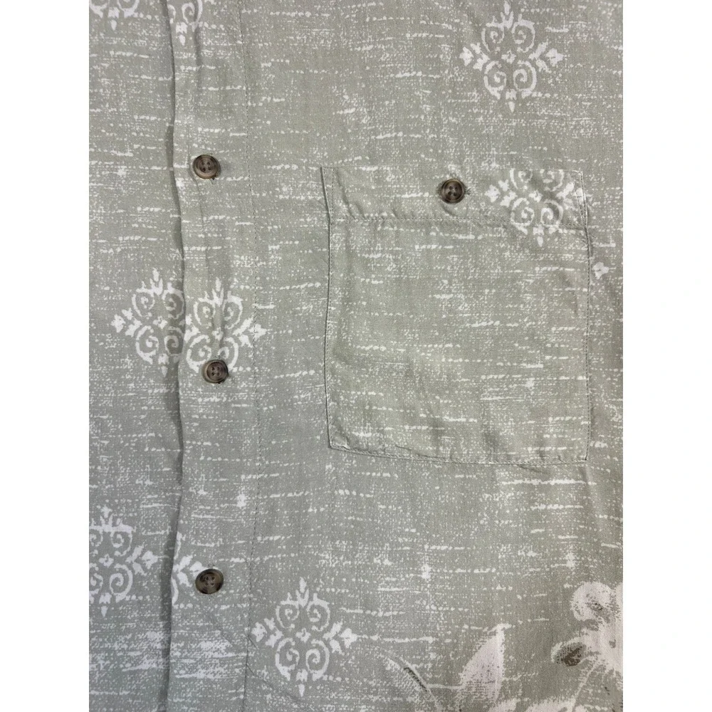 Puritan Mens Medium Short‎ Sleeve Button Up Tropical Hawaiian Shirt